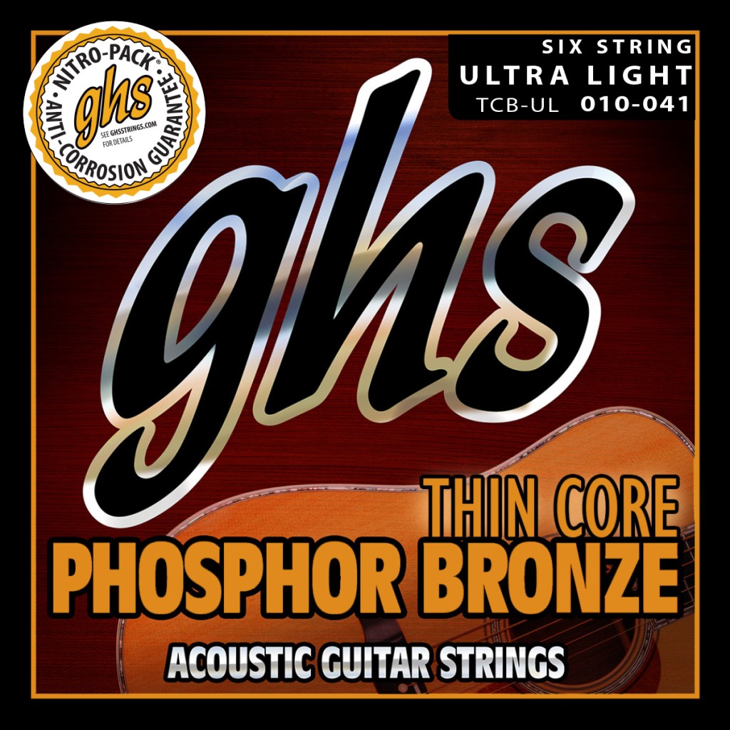 GHS Thin Core Phosphor Bronze - TCB-UL - Acoustic Guitar String Set, Ultra Light, .010"-.041"