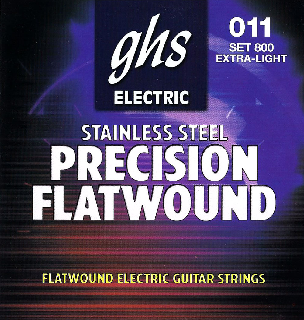 GHS Precison Flatwound - 800 - Electric Guitar String Set, Ultra Light, .011-.046