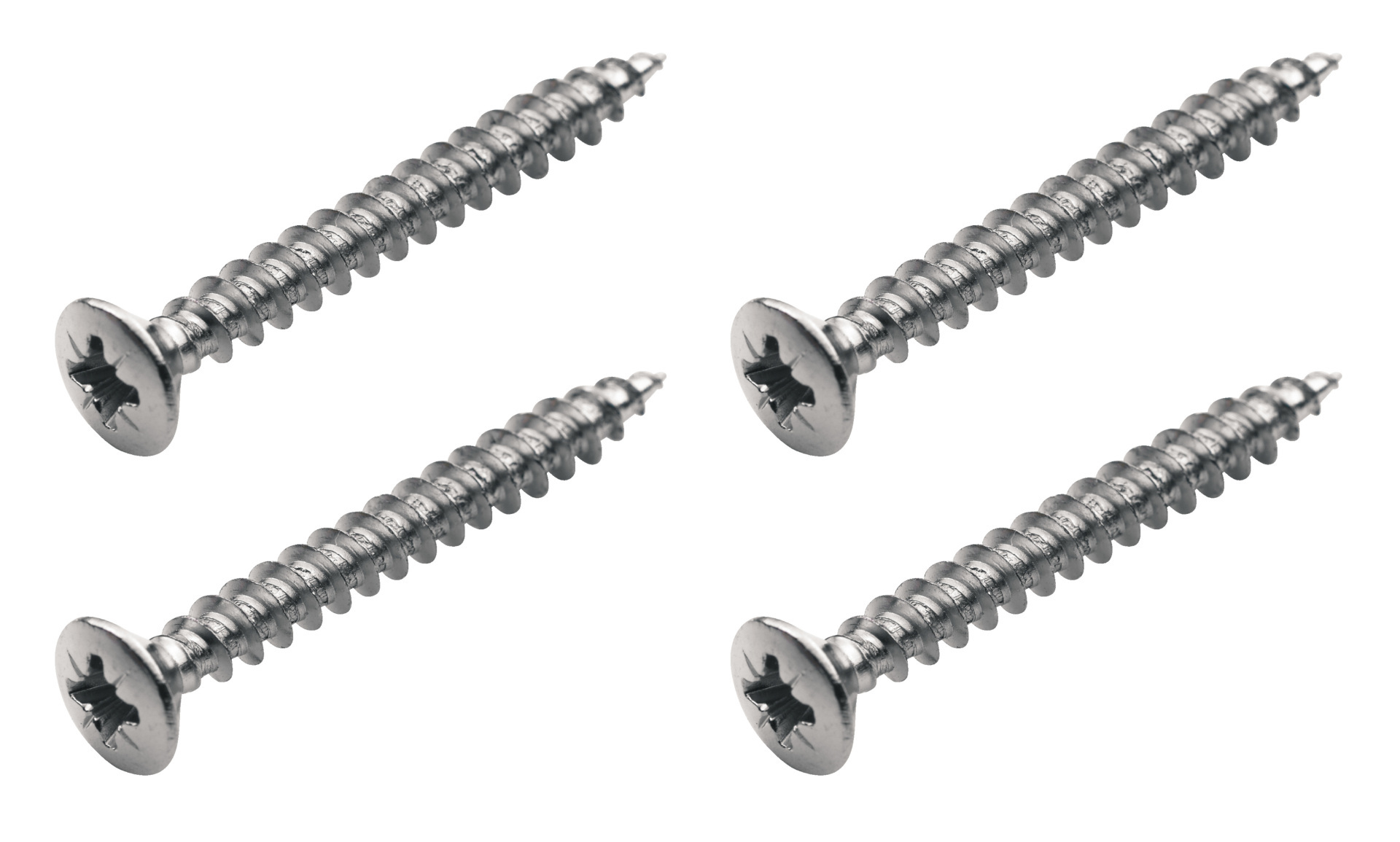 Framus & Warwick Parts - Screws for Bolt-On Necks, 40 mm, 4 pcs. - Chrome