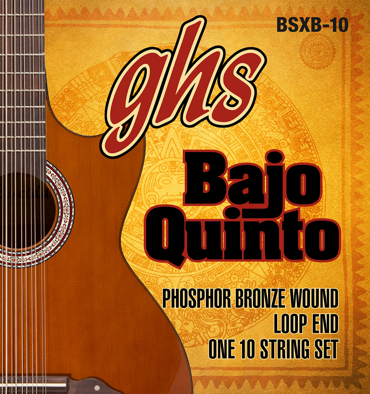 GHS Bajo Quinto, Acoustic Guitar String Set,  Loop End 10 String, .024-.078