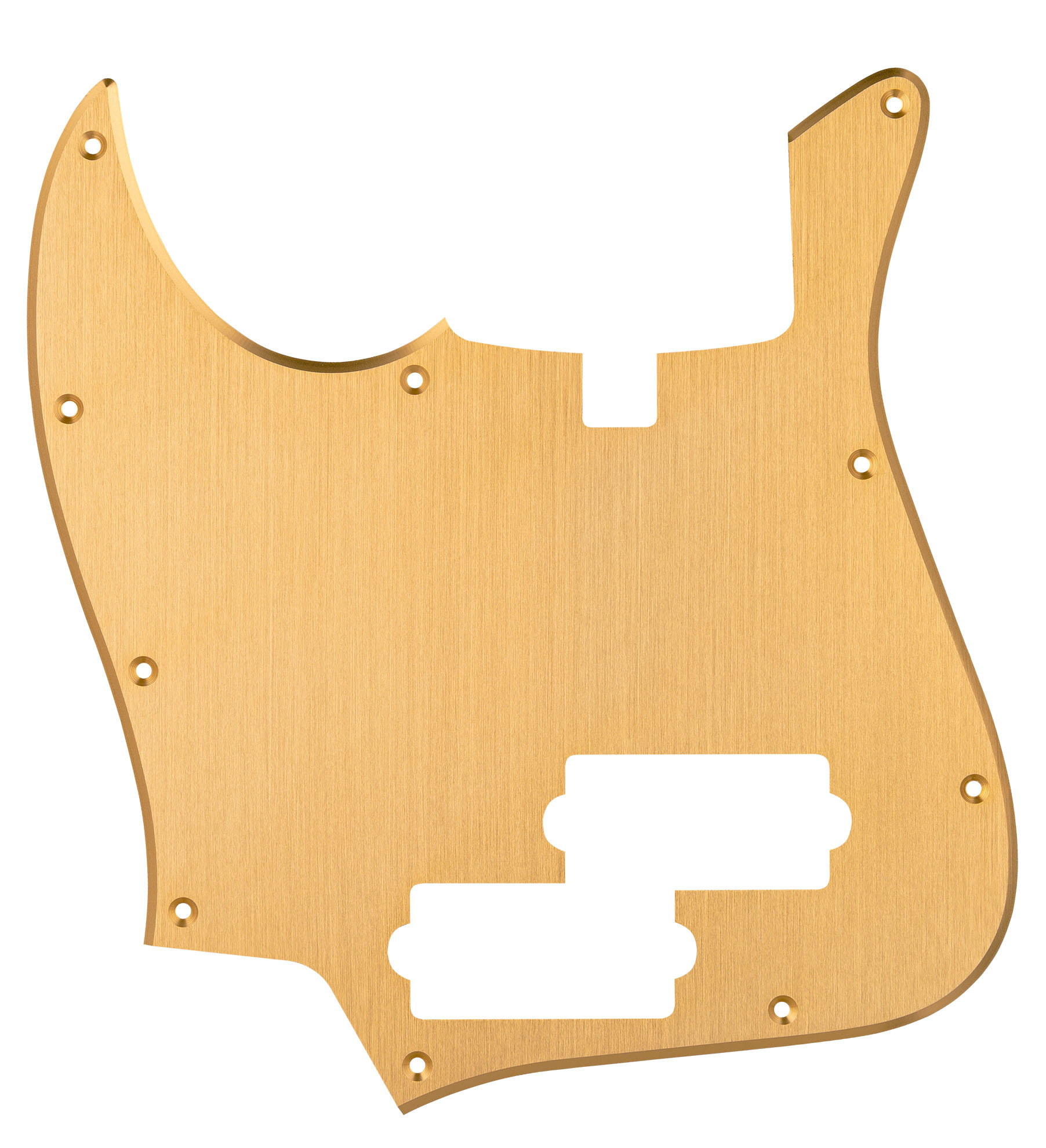 Sadowsky Parts - 21 Fret PJ Bass Pickguard - 5 String - Brushed Gold Aluminum Lefthand