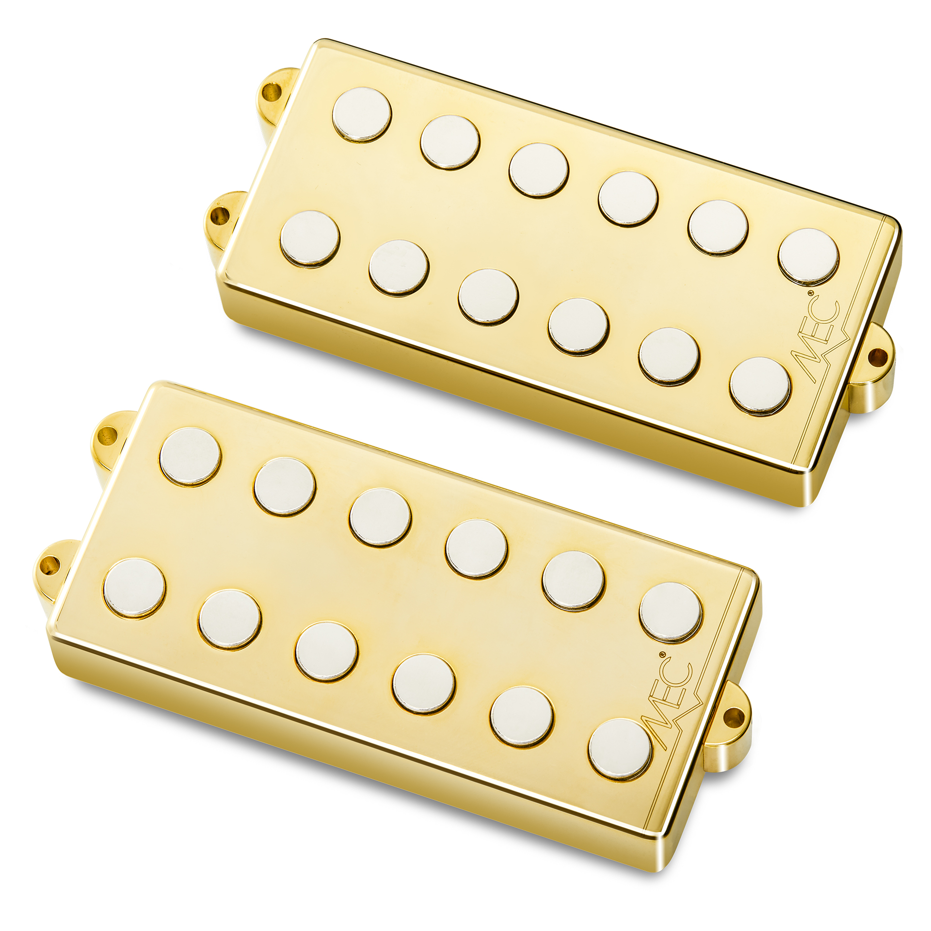 MEC Passive MM-Style Bass Pickup Set, Metal Cover, 6-String - Gold