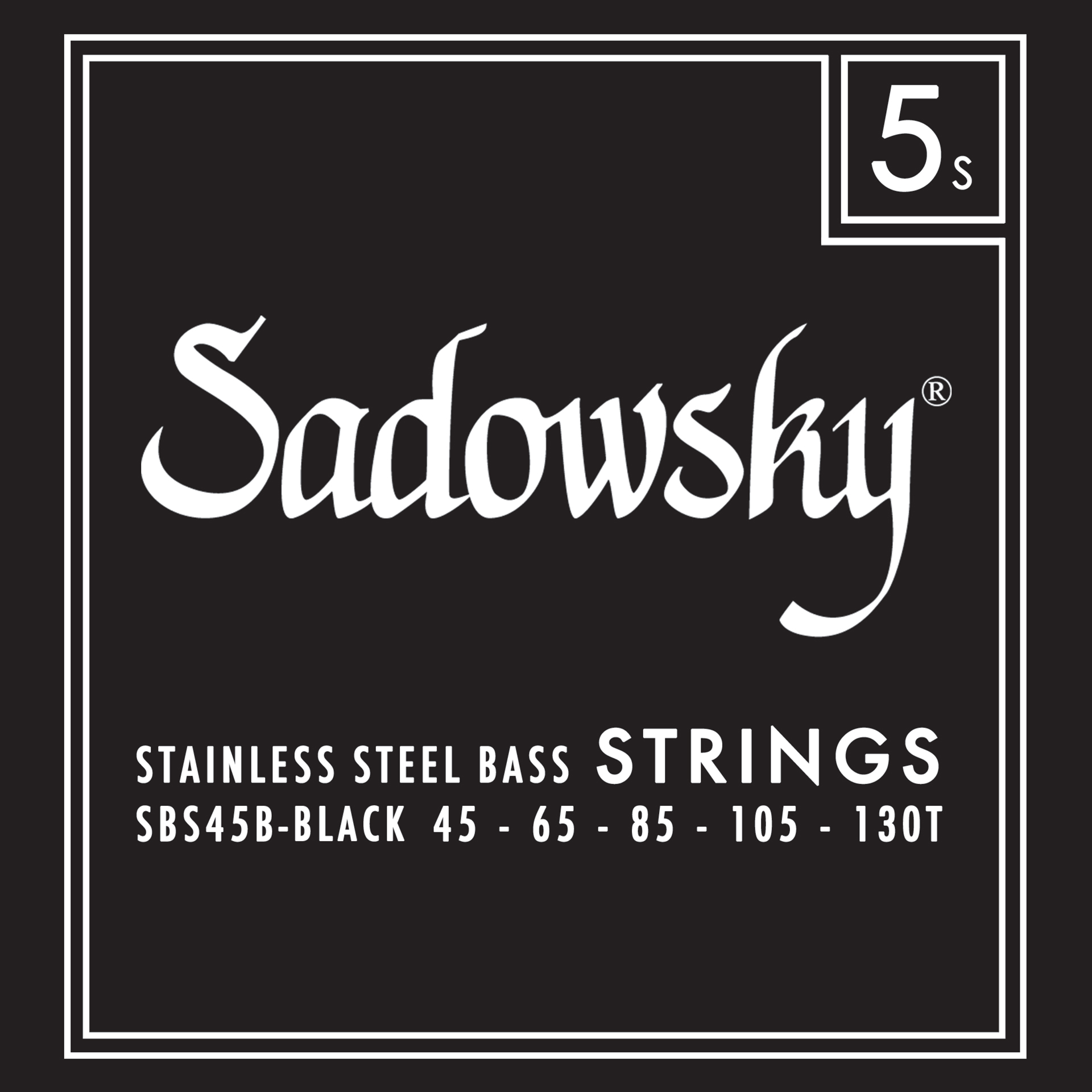 Sadowsky Black Label Bass String Set, Stainless Steel, Taperwound - 5-String, 045-130