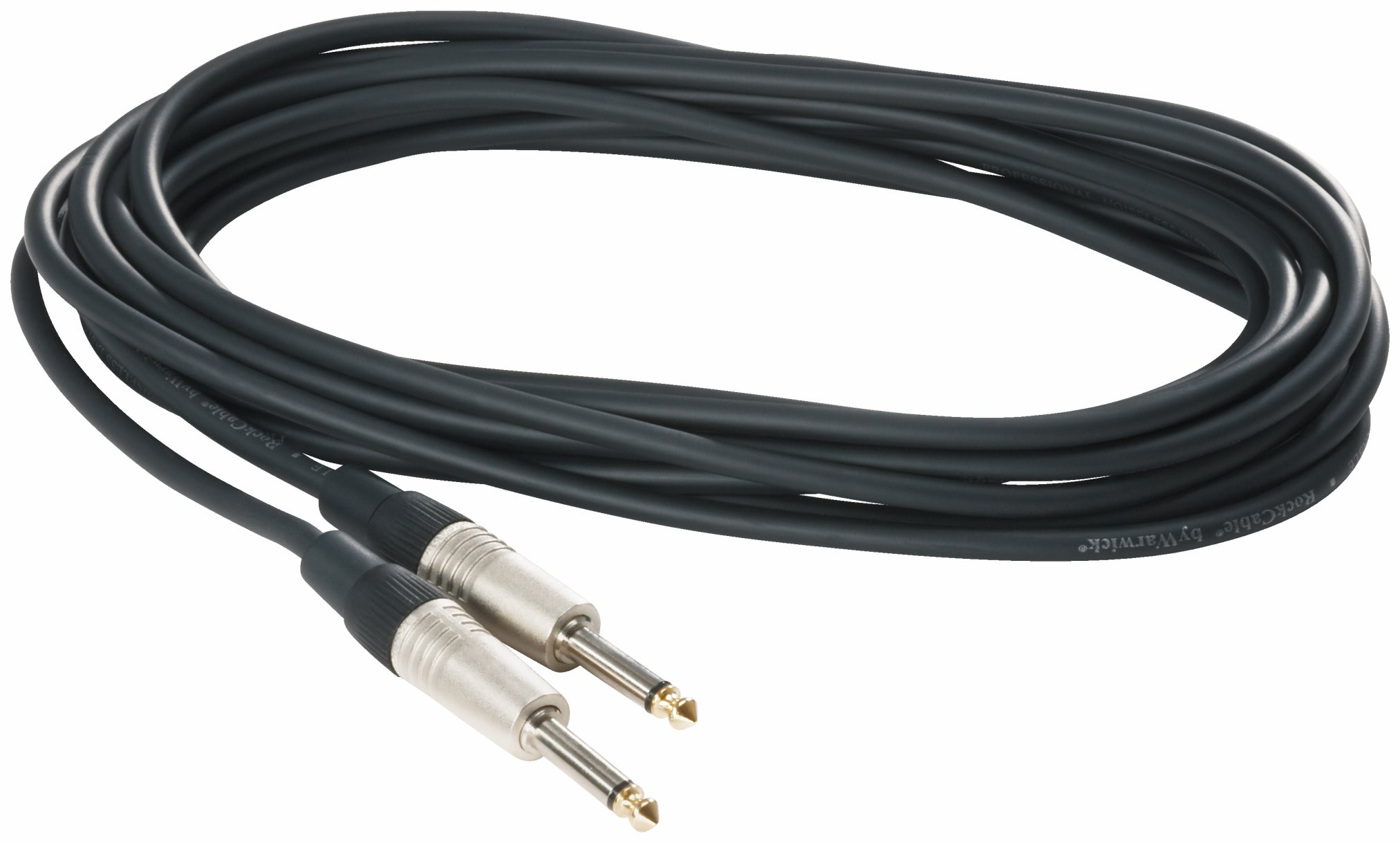 RockCable Instrument Cable - straight TS (6.3 mm / 1/4"), 6 m / 19.7 ft - Black
