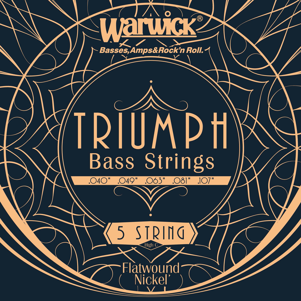 Warwick Triumph Bass String Set, Flatwound Nickel - 5-String, High C, .040-.107
