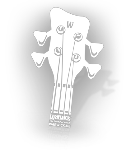 Warwick Promo - Headstock Transparent Sticker White, 14 x 23,3 cm