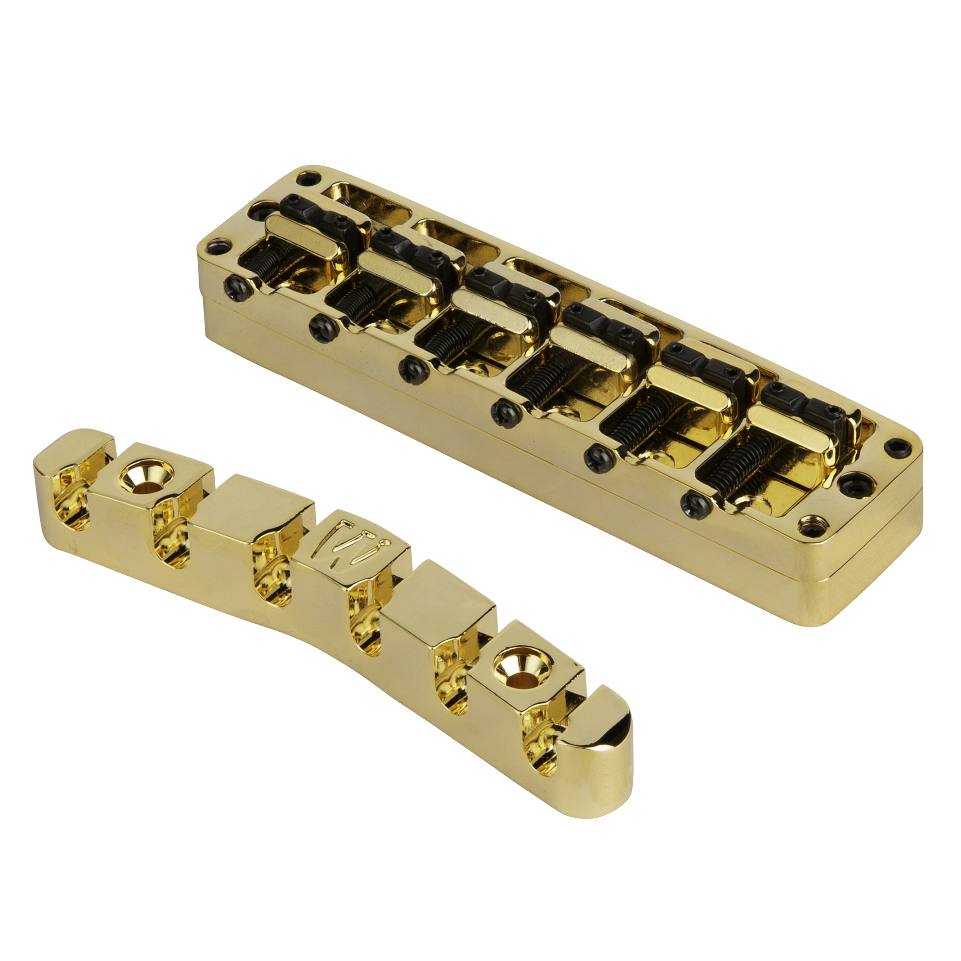 Warwick Parts - Bridge + Tailpiece, 6-String, Broadneck / Gold