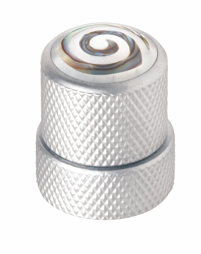 Framus & Warwick - Stacked Potentiometer Dome Knob, Spiral, Inlay - Satin Chrome