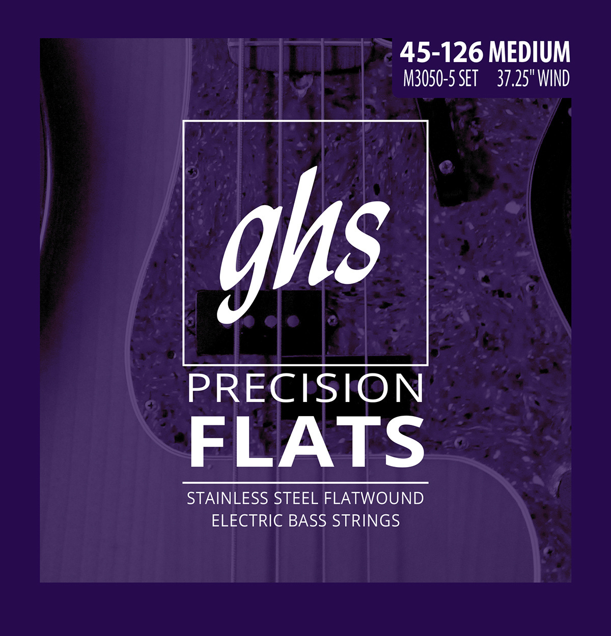 GHS Precision Flatwound - M3050-5 - Bass String Set, 5-String, Medium, .045-.126