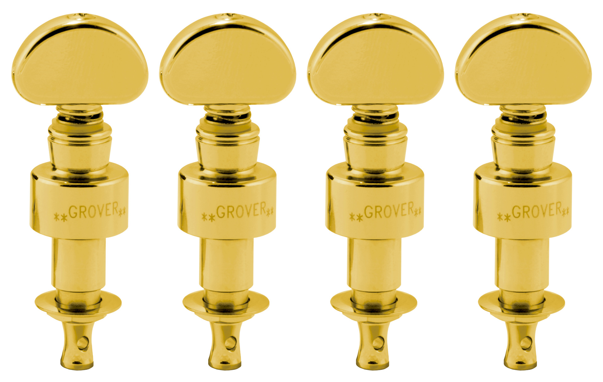 Grover 119G Geared Banjo Pegs with Metal Button - 4 pcs. - Gold