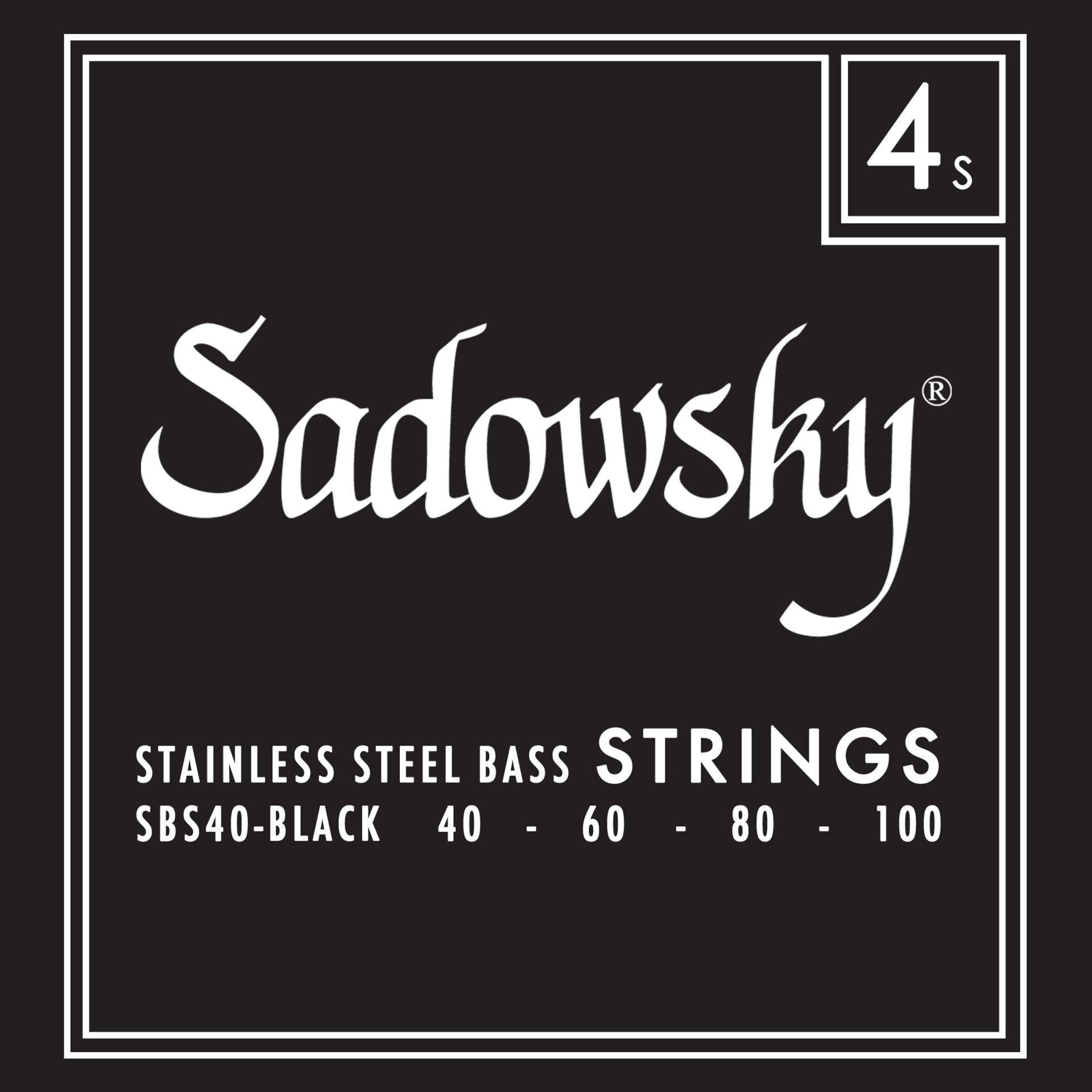 Sadowsky Black Label Bass String Set, Stainless Steel - 4-String, 040-100