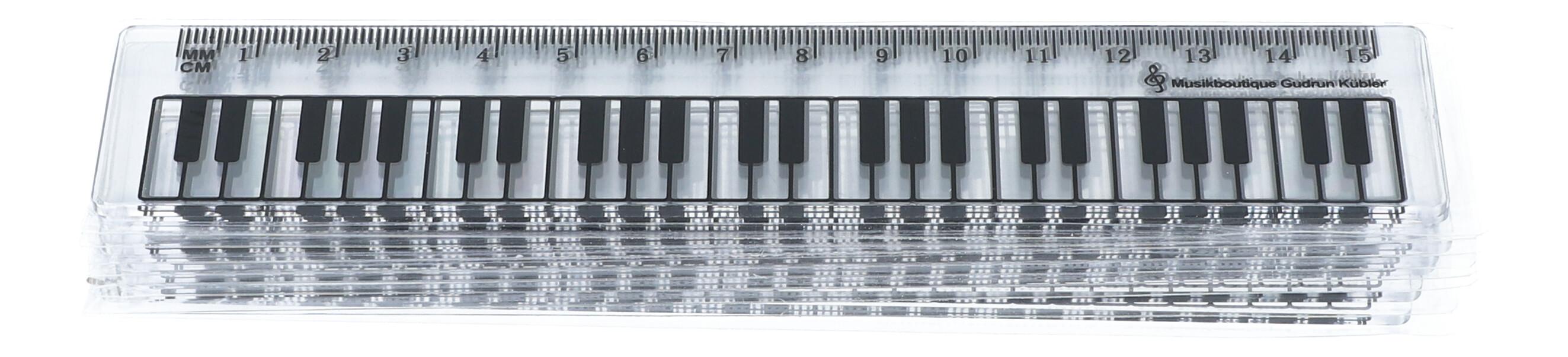 Lineal mit Tastatur-Aufdruck 15 cm transparent