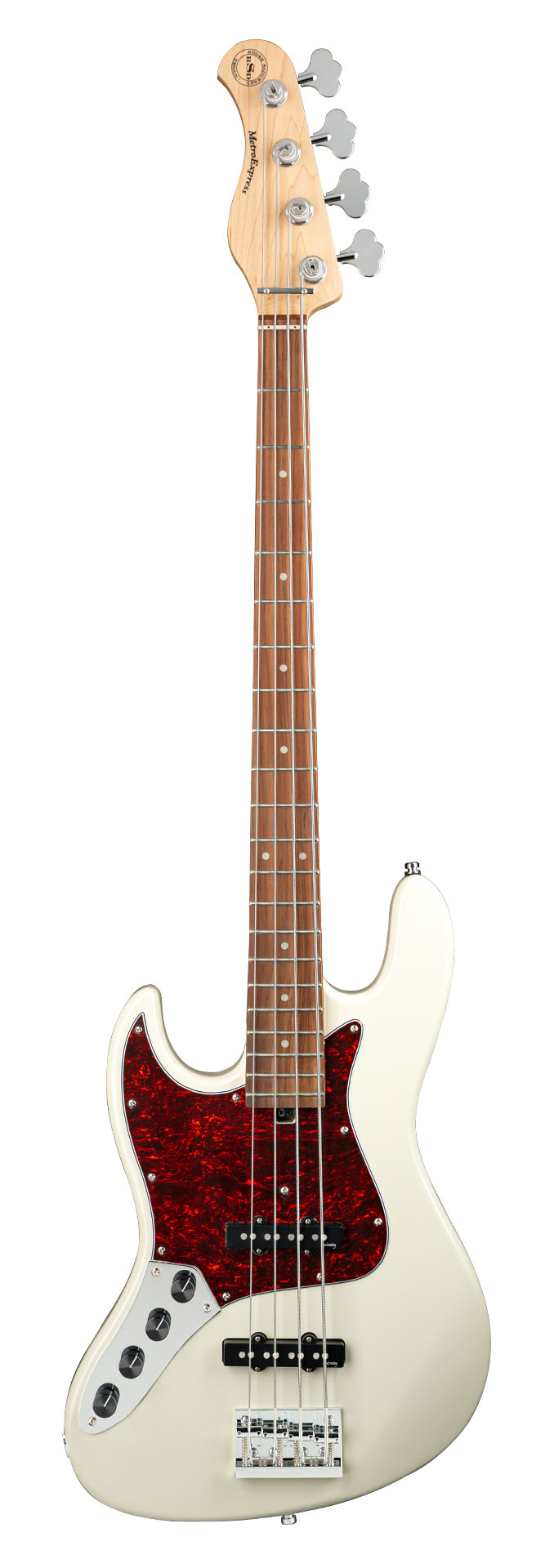 Sadowsky MetroExpress 21-Fret Vintage J/J Bass, Morado Fingerboard, Lefthand, 4-String - Solid Olympic White High Polish