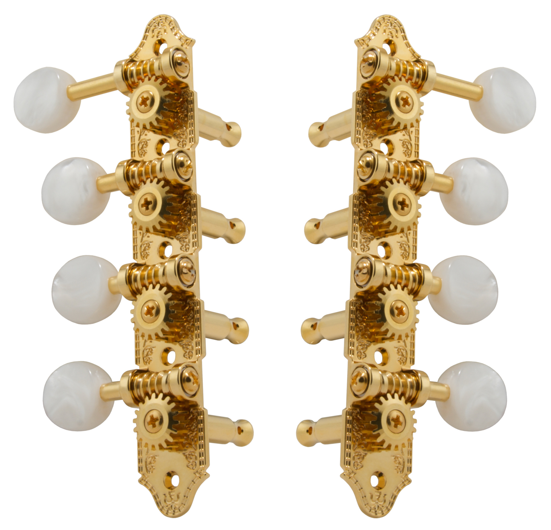 Grover 309FG Professional Mandolin Machines - Mandolin Machine Heads, Standard 4 + 4, for "F"-Style Mandolins - Gold