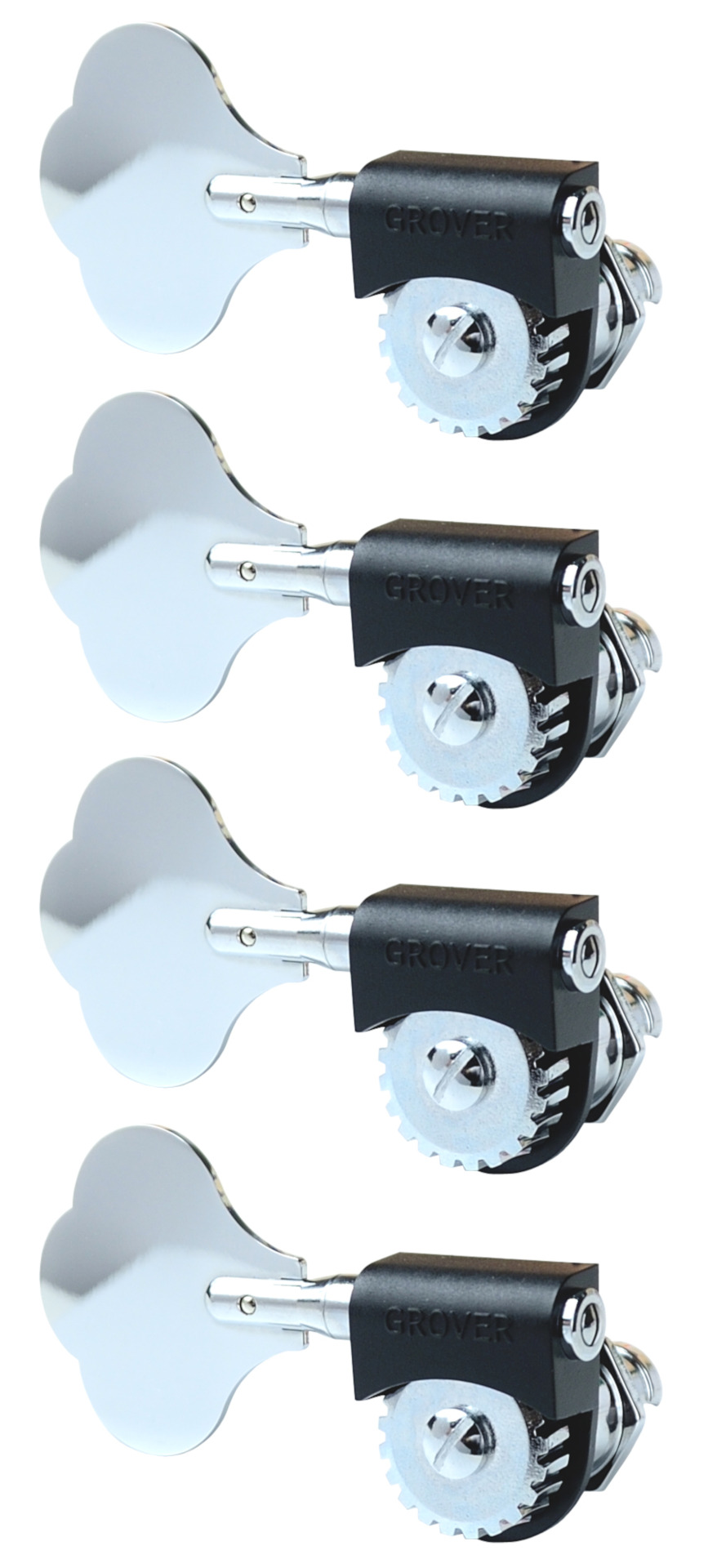 Grover 143CL4 Lightweight Bass Machines - Bass Machine Heads, 4-in-Line, Lefthand, Treble Side (Right) - Chrome