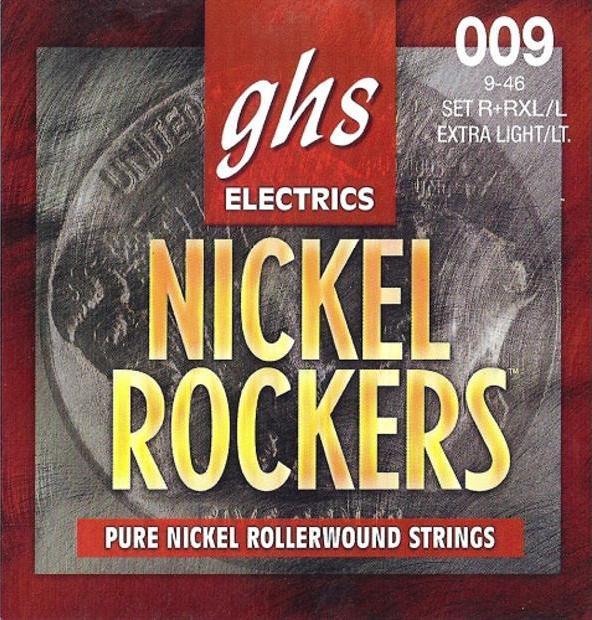 GHS Nickel Rockers - R+RXL/L - Electric Guitar String Set, Extra Light / Light, .009-.046