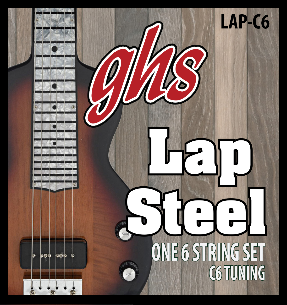 GHS Strings Electric Lap Steel String Set (LAP-C6), Nickel-Plated Steel - C6 Tuning, 015-036