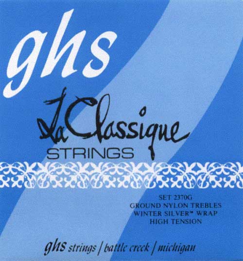 GHS La Classique - 2370G - Classical Guitar String Set, Tie-On, Ground Trebles, Medium High Tension