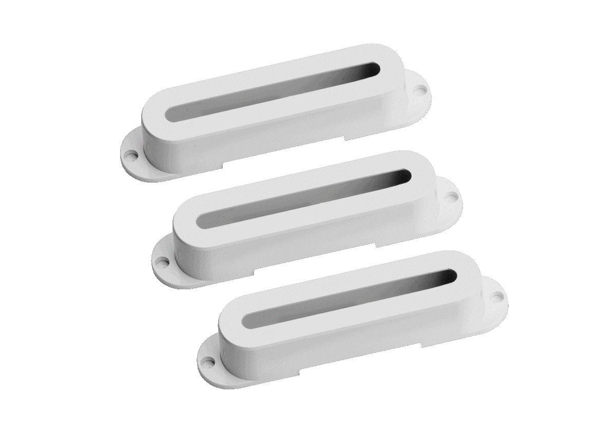 Seymour Duncan Hot Stack Pickup Cover Set for Strat - White with Logo