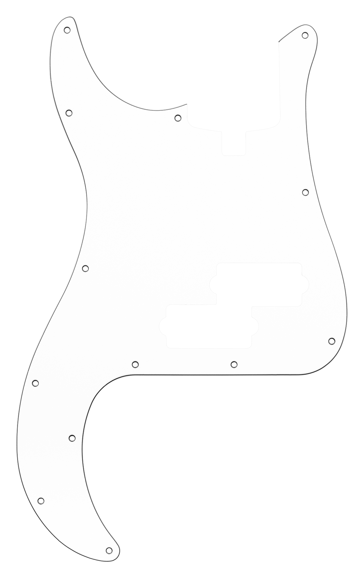 Sadowsky Parts - 21 Fret P Bass Pickguard - 4 String - White Lefthand
