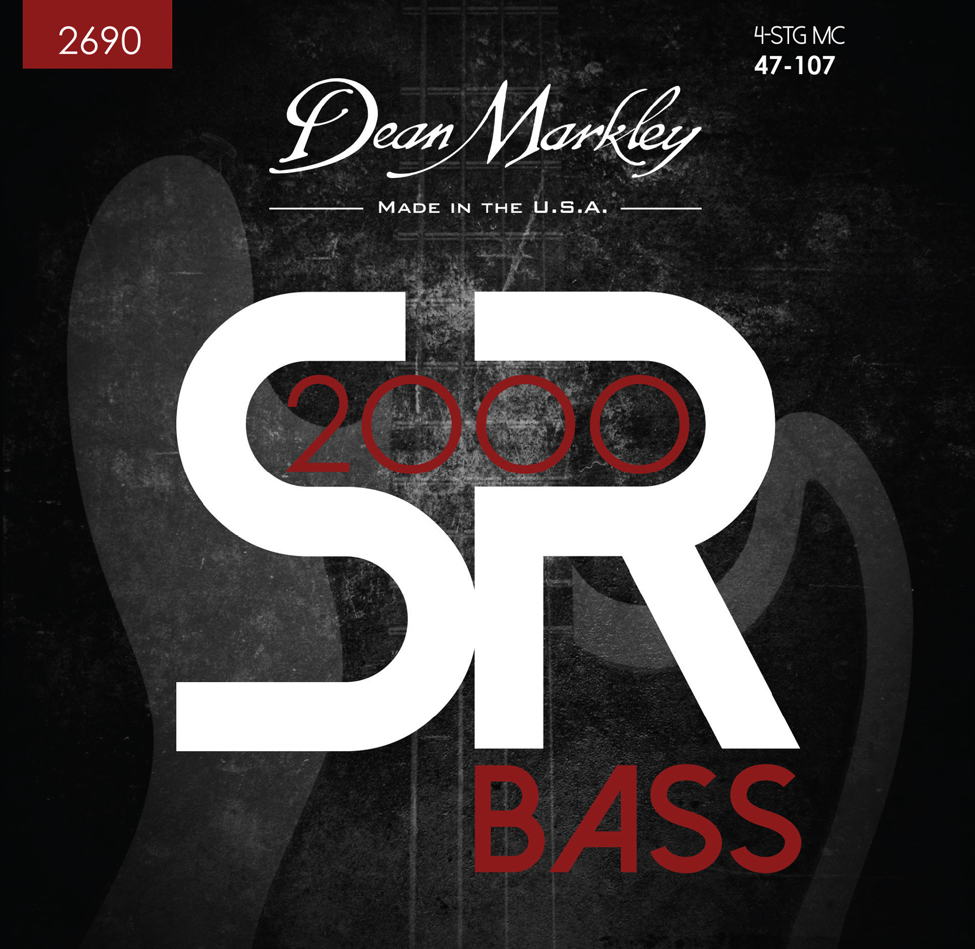 Dean Markley SR 2000 - 2690 - Electric Bass String Set, 4-String, Medium Custom, .047-.107