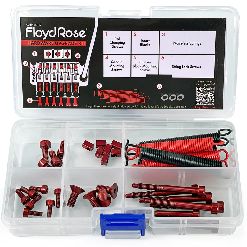 Floyd Rose FRUK1-SS-RD - Color Stainless Steel Hardware Upgrade Kit, Red