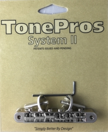 TonePros AVR2P N - Tune-O-Matic Bridge with Notched Saddles (Vintage ABR-1 Replacement) - Nickel