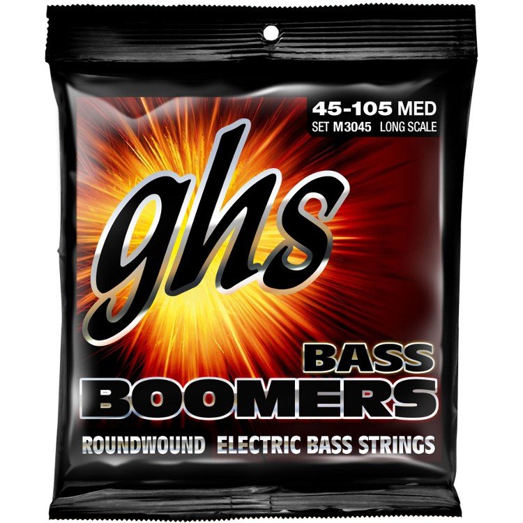 GHS Bass Boomers - M3045X - Bass String Set, 4-String, Medium, .045-.105, Extra Long Scale