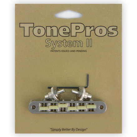TonePros TP6G N - Standard Tune-O-Matic Bridge with 'G Formula' Saddles (Small Posts) - Nickel
