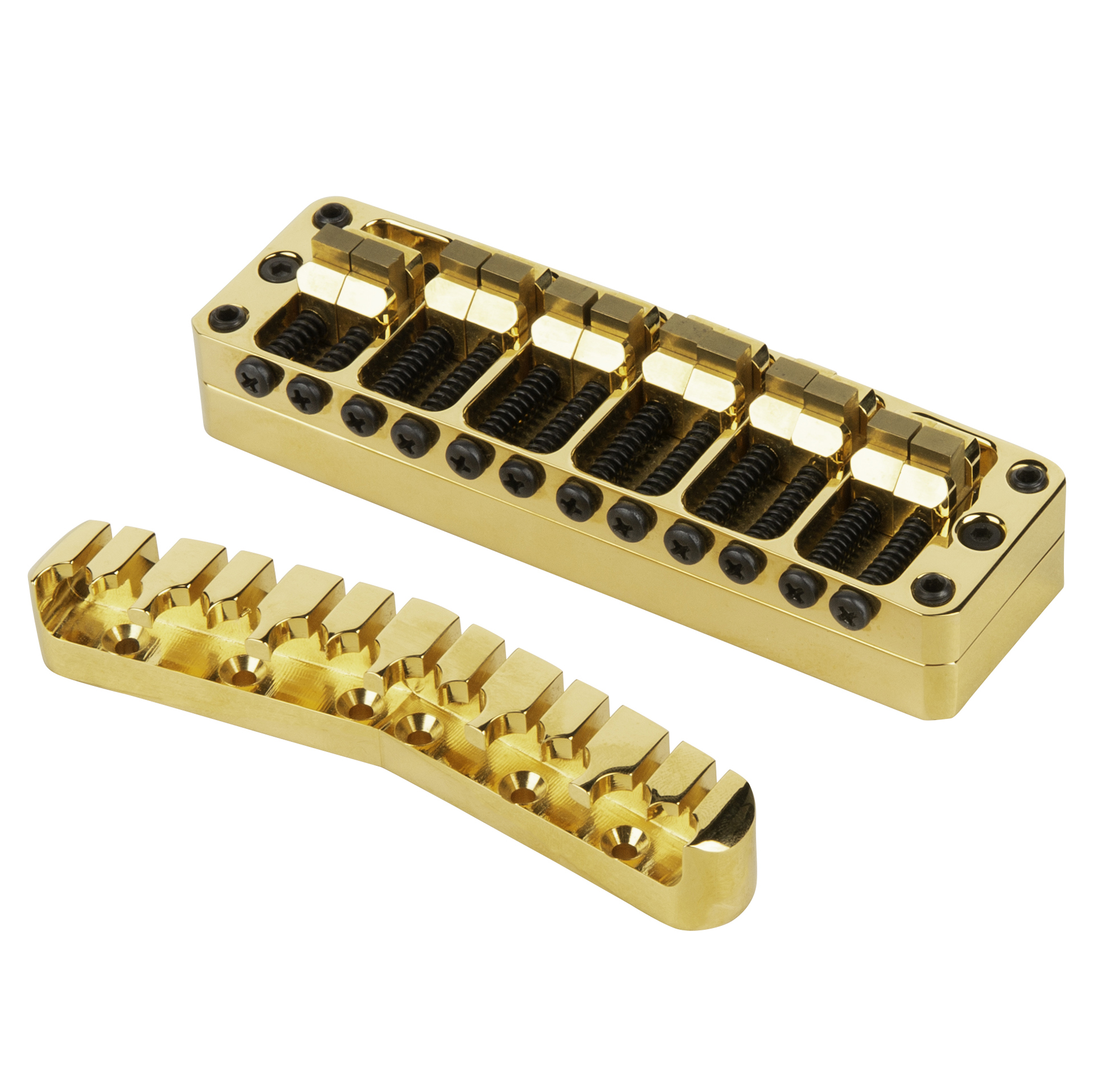 Warwick Parts - 3D Bridge + Tailpiece, 12-String, Brass - Gold