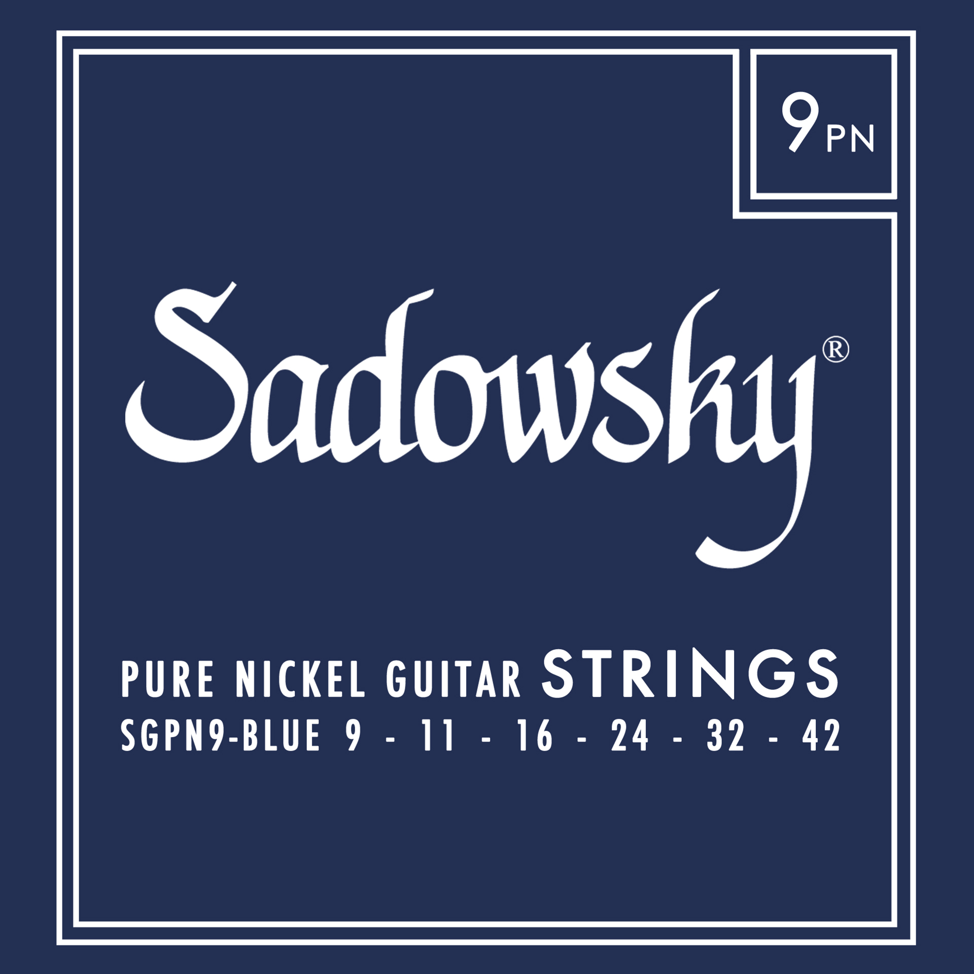 Sadowsky SGPN 9 - Blue Label E-Gitarren Saiten Set, Pure Nickel - 009-042