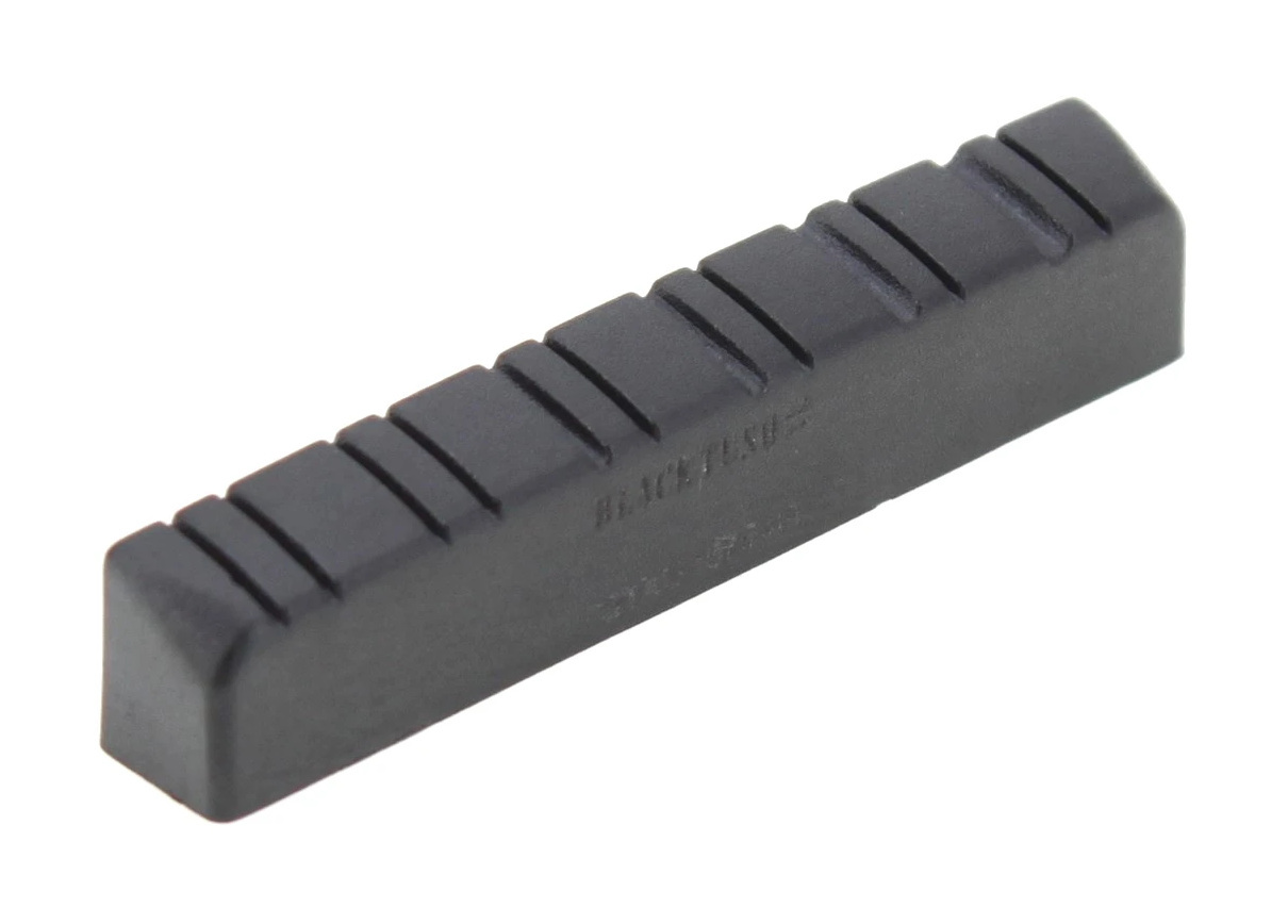 Black TUSQ XL PT-1575-00 - Slotted Guitar Nut, 12-String (1/4" Thick) - Acoustic / Electric, Flat