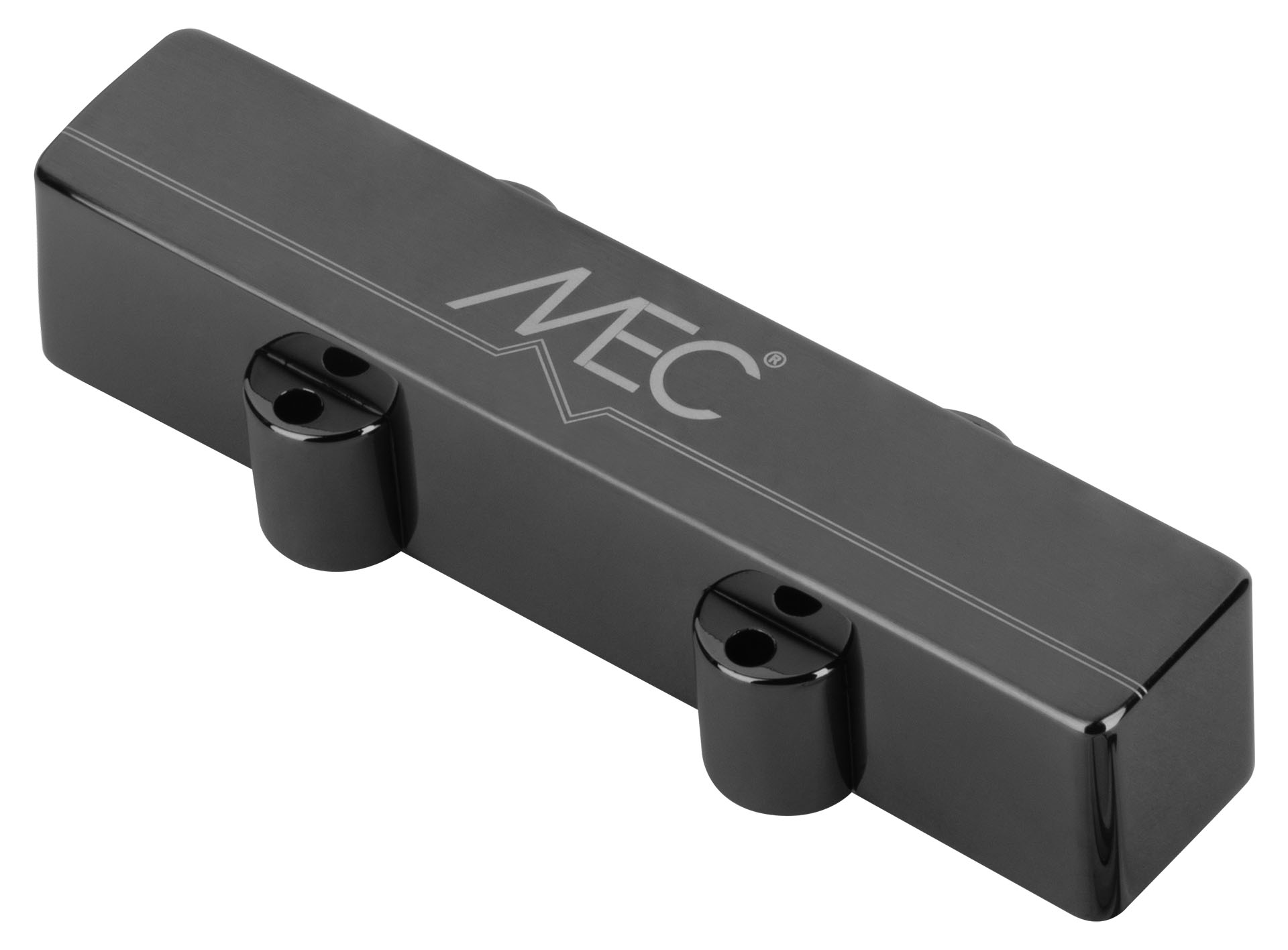 MEC Active J-Style Bass Pickup (Short), Metal Cover, 4-String Neck - Brushed Black Chrome