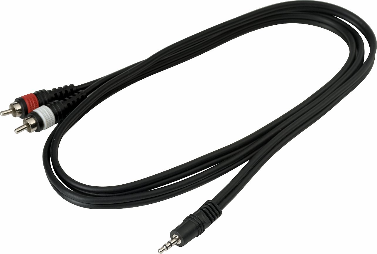RockCable Patch Cable - 2 x RCA to TRS Jack (3.5 mm / 1/8") - 1.5 m / 4.9 ft
