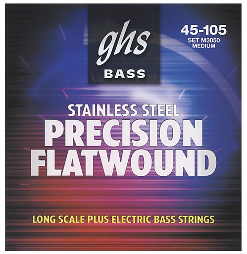 GHS Precision Flatwound - M3050 - Bass String Set, 4-String, Medium, .045-.105
