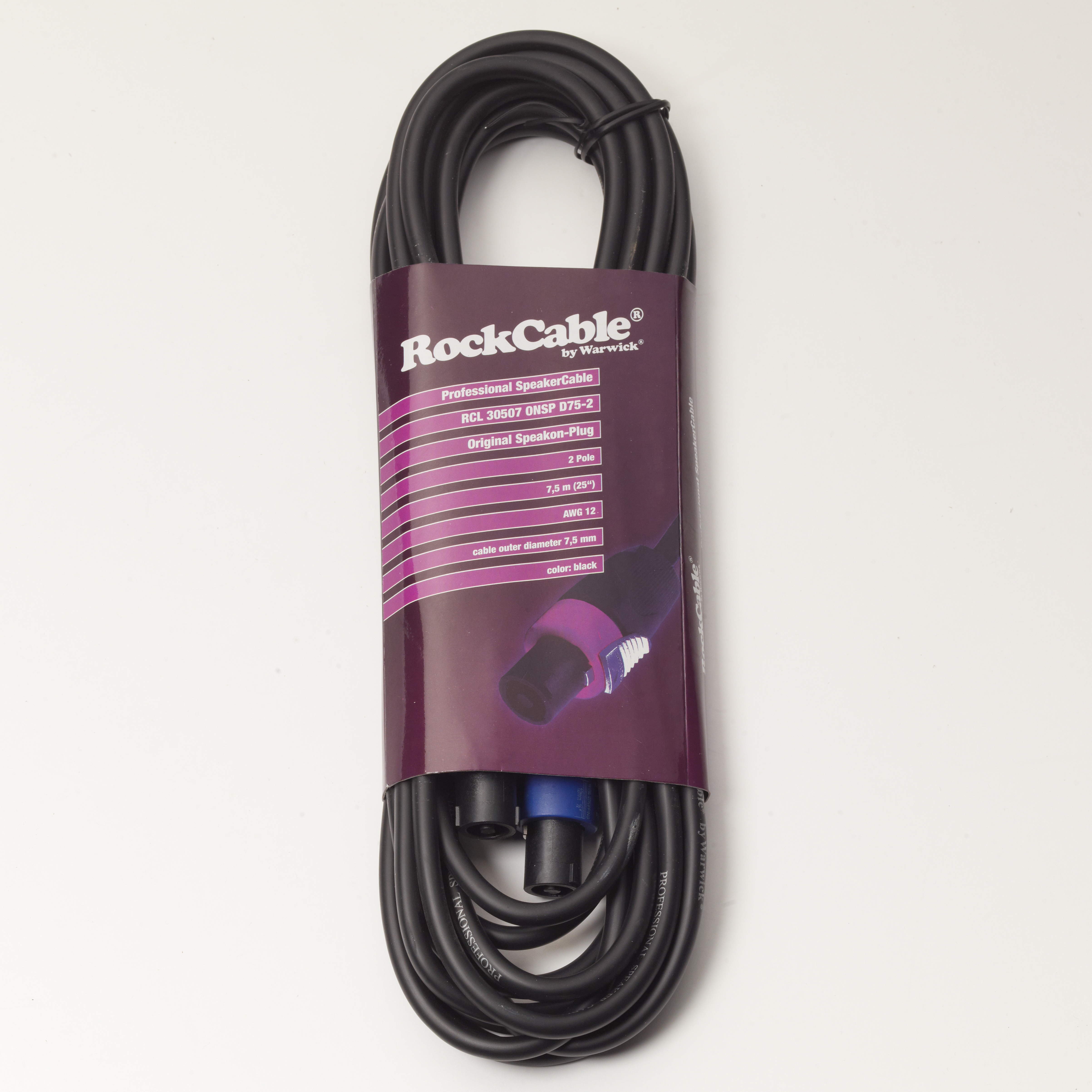 RockCable Speaker Cable - Speakon Plug (2-pole) - 7.5 m / 24.6 ft
