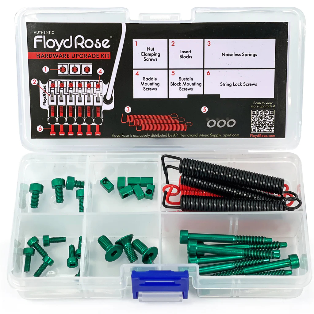 Floyd Rose FRUK1-SS-GN - Color Stainless Steel Hardware Upgrade Kit, Green