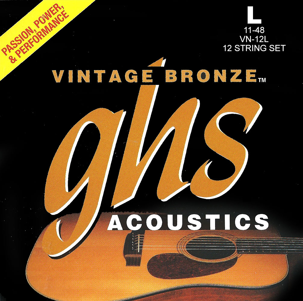GHS Vintage Bronze - VN-12LAcoustic Guitar String Set, 12-String, Light, .011-.048