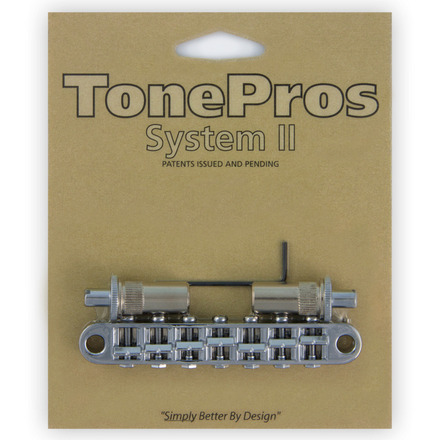 TonePros TP7 C - 7-String Metric Tune-O-Matic Bridge (Large Posts / Notched Saddles) - Chrome