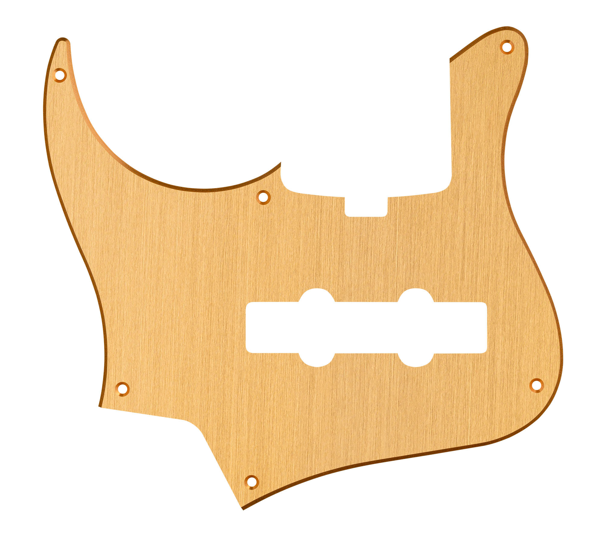 Sadowsky Parts - 24 Fret Jazz Bass Pickguard - 4 String - Brushed Gold Aluminum Lefthand