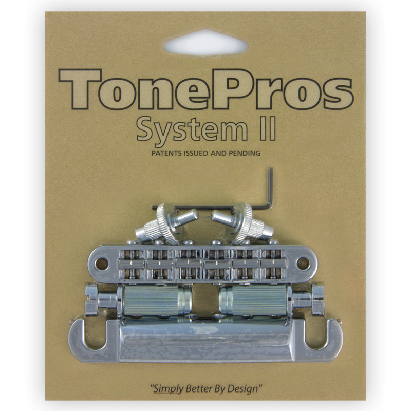 TonePros LPM04 C - Standard Tune-O-Matic Bridge and Tailpiece Set (Small Posts / Notched Saddles) - Chrome