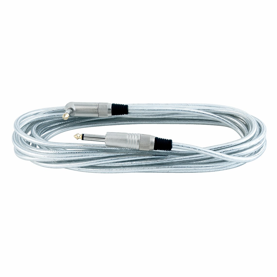 RockCable Instrument Cable - angled / straight TS (6.3 mm / 1/4"), 6 m / 19.7 ft - Silver