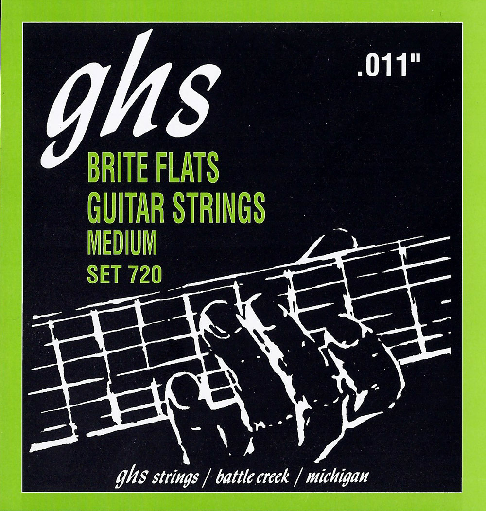 GHS Brite Flats - 720 - Electric Guitar String Set, Medium, .011-.050