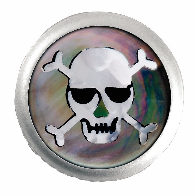 Framus & Warwick - Potentiometer Dome Knob, Skull, Inlay - Satin Chrome