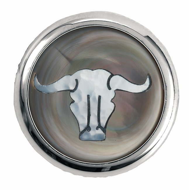 Framus & Warwick - Stacked Potentiometer Dome Knob, Bull Skull, Inlay - Chrome