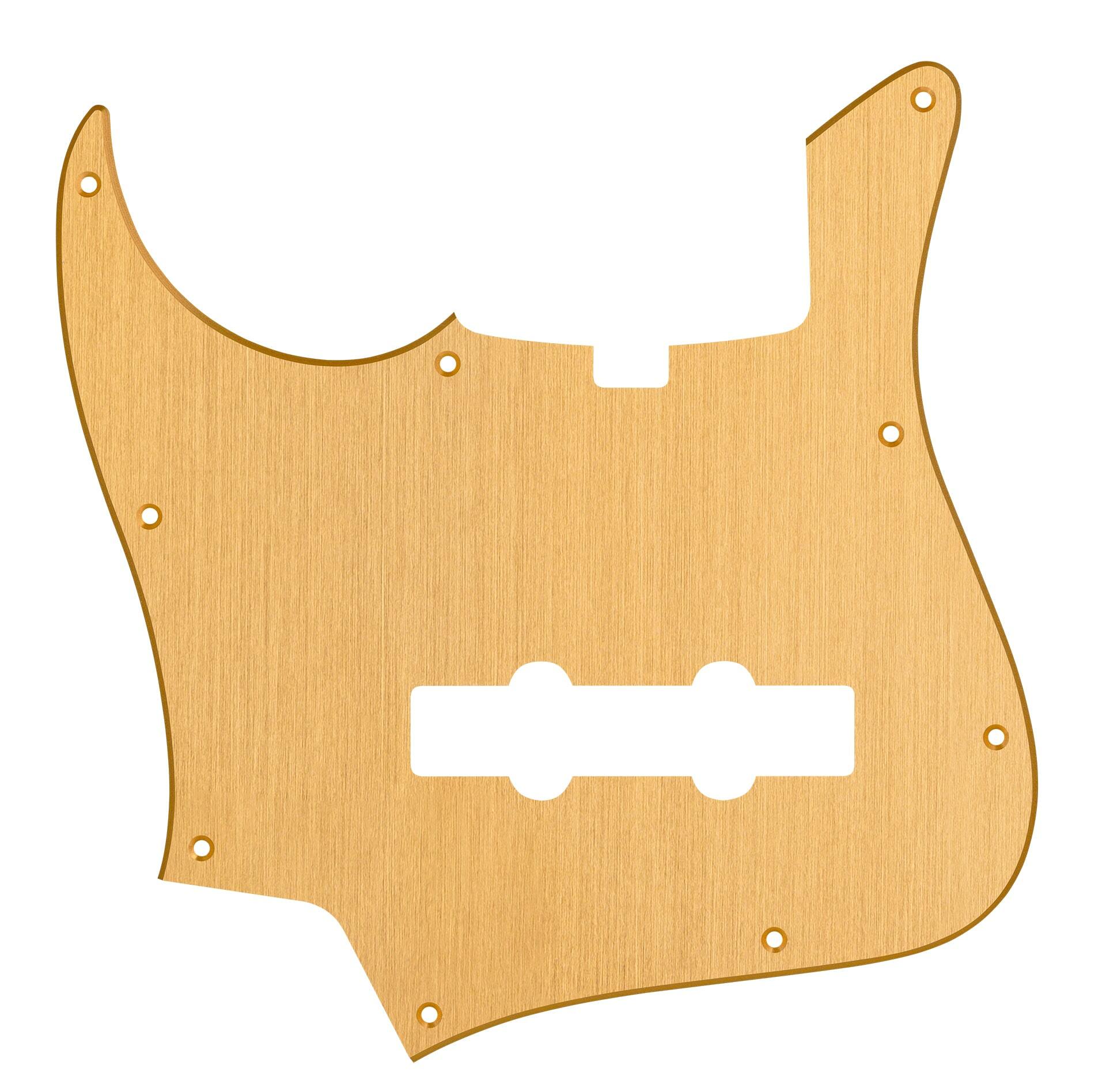 Sadowsky Parts - 22 Fret Jazz Bass Pickguard - 5 String - Brushed Gold Aluminum Lefthand