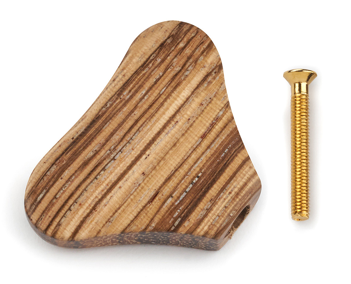 Warwick Parts - Wooden Peg for Warwick Machine Heads - Zebrawood (with Gold Screw)