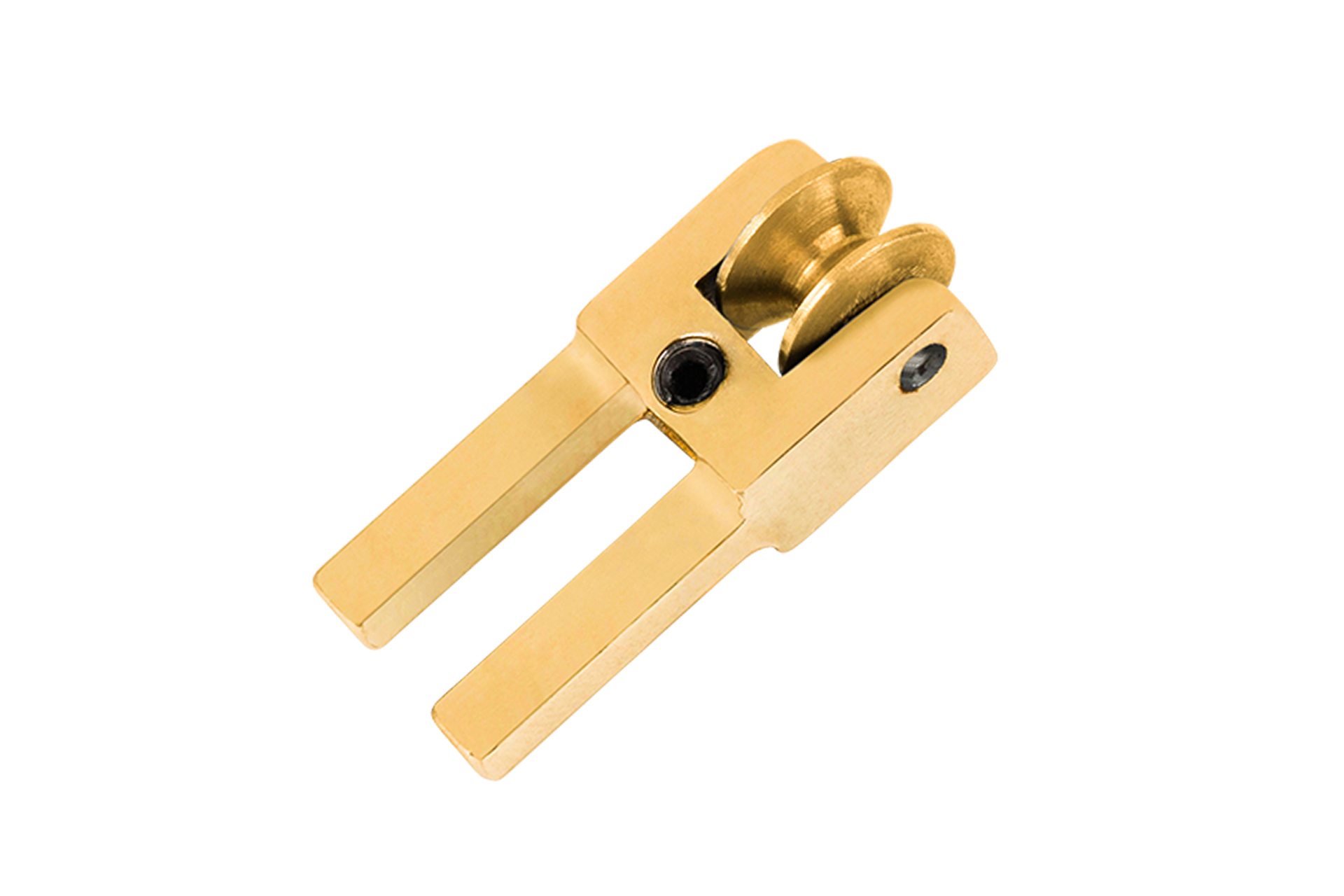 Kahler Guitar Saddle Fork - Wide Brass Roller, Gold