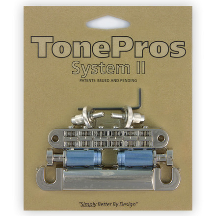 TonePros LPM04 N - Standard Tune-O-Matic Bridge and Tailpiece Set (Small Posts / Notched Saddles) - Nickel