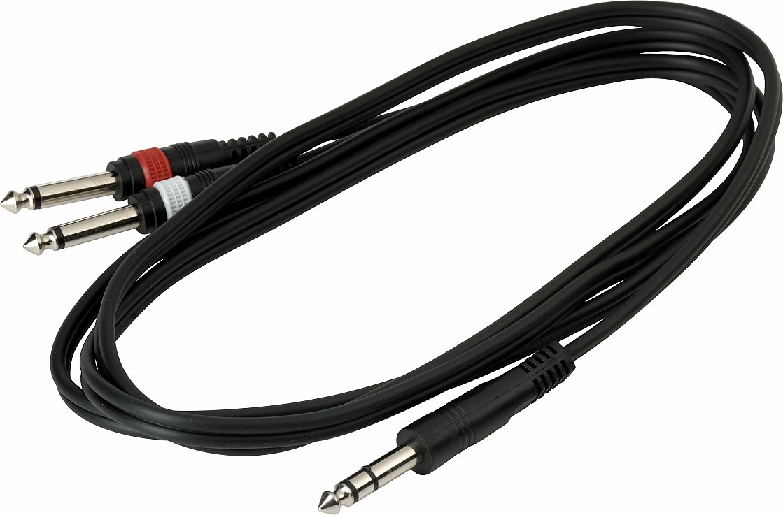 RockCable Patch Cable - TRS (6.3 mm / 1/4") to 2 x TS (6.3 mm / 1/4") - 1.8 m / 5.9 ft